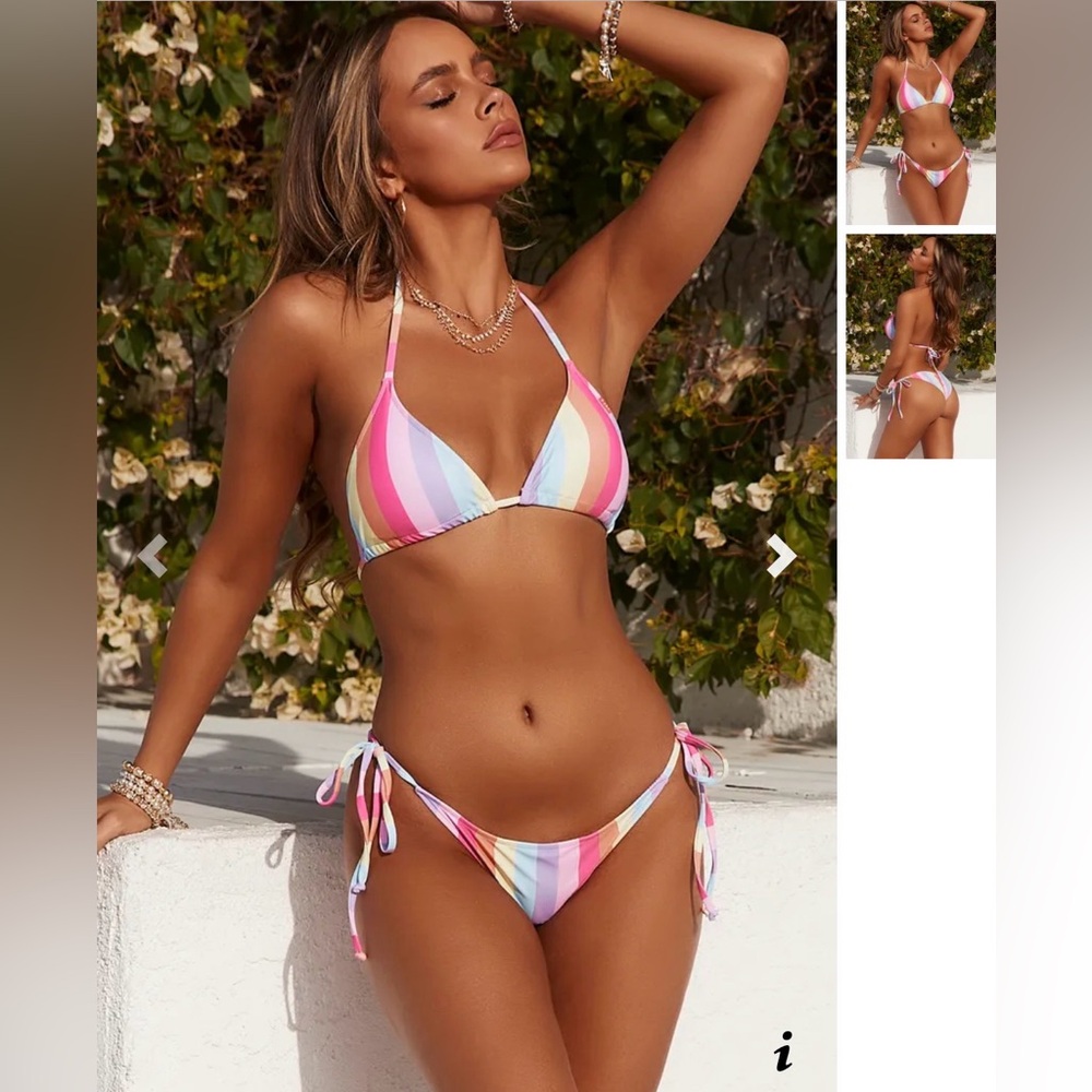 Doll swimwear Pastel Rainbow Bikini Set